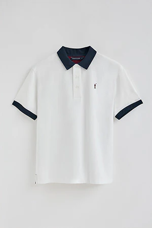 White short-sleeve polo shirt Dareh with Rigby Go embroidery - Image 9