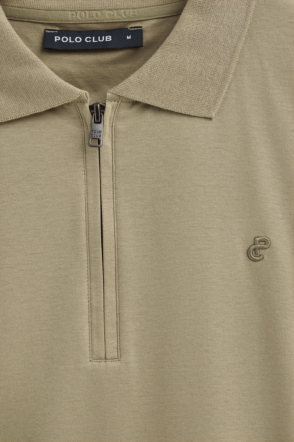 Light-green zipped polo shirt Esko with embroidered monogram - Image 6