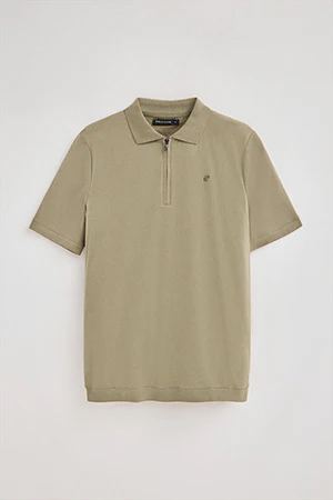 Light-green zipped polo shirt Esko with embroidered monogram - Image 8