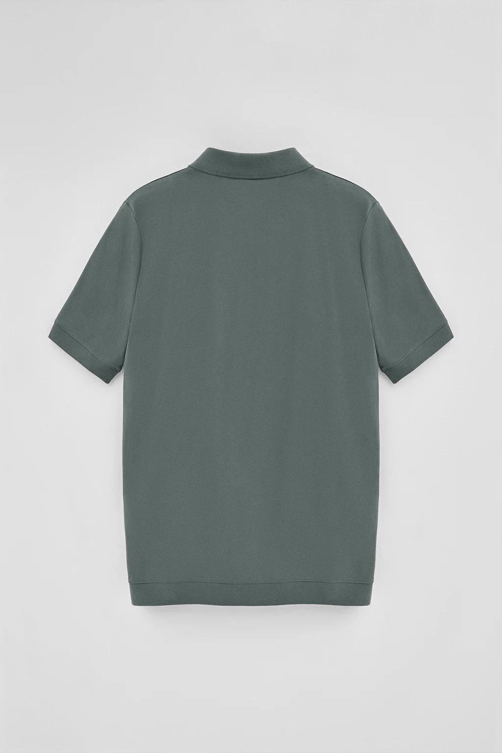 Stone-grey zipped polo shirt Esko with embroidered monogram - Image 6