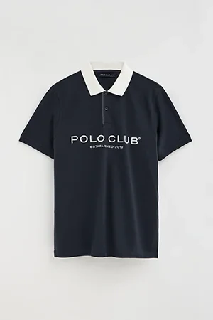 Navy-blue polo shirt with collar and Established 2012 Polo Club logo in contrasting colour - Image 10