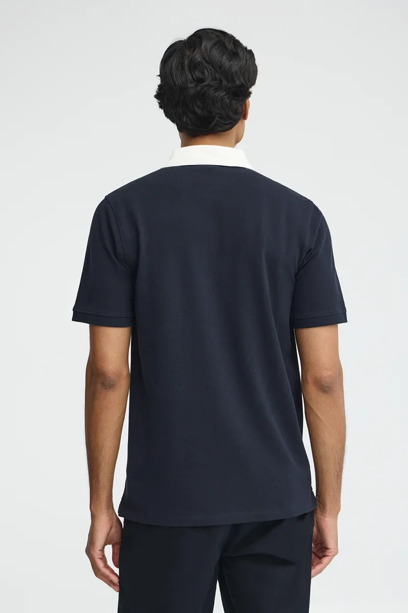 Navy-blue polo shirt with collar and Established 2012 Polo Club logo in contrasting colour - Image 6