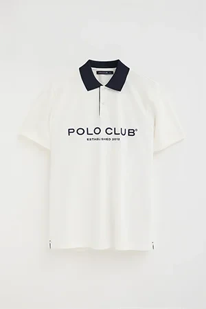 Nude polo shirt with collar and Established 2012 Polo Club logo in contrasting colour - Image 10