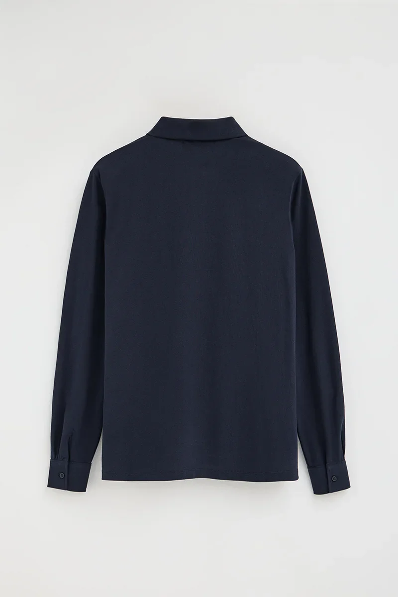 Navy-blue long-sleeve polo shirt with Established 2012 Polo Club Polo Club logo - Image 8