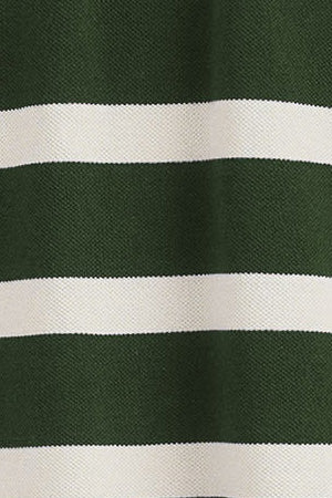 Bottle-green striped polo shirt Genova with embroidered monogram - Image 9