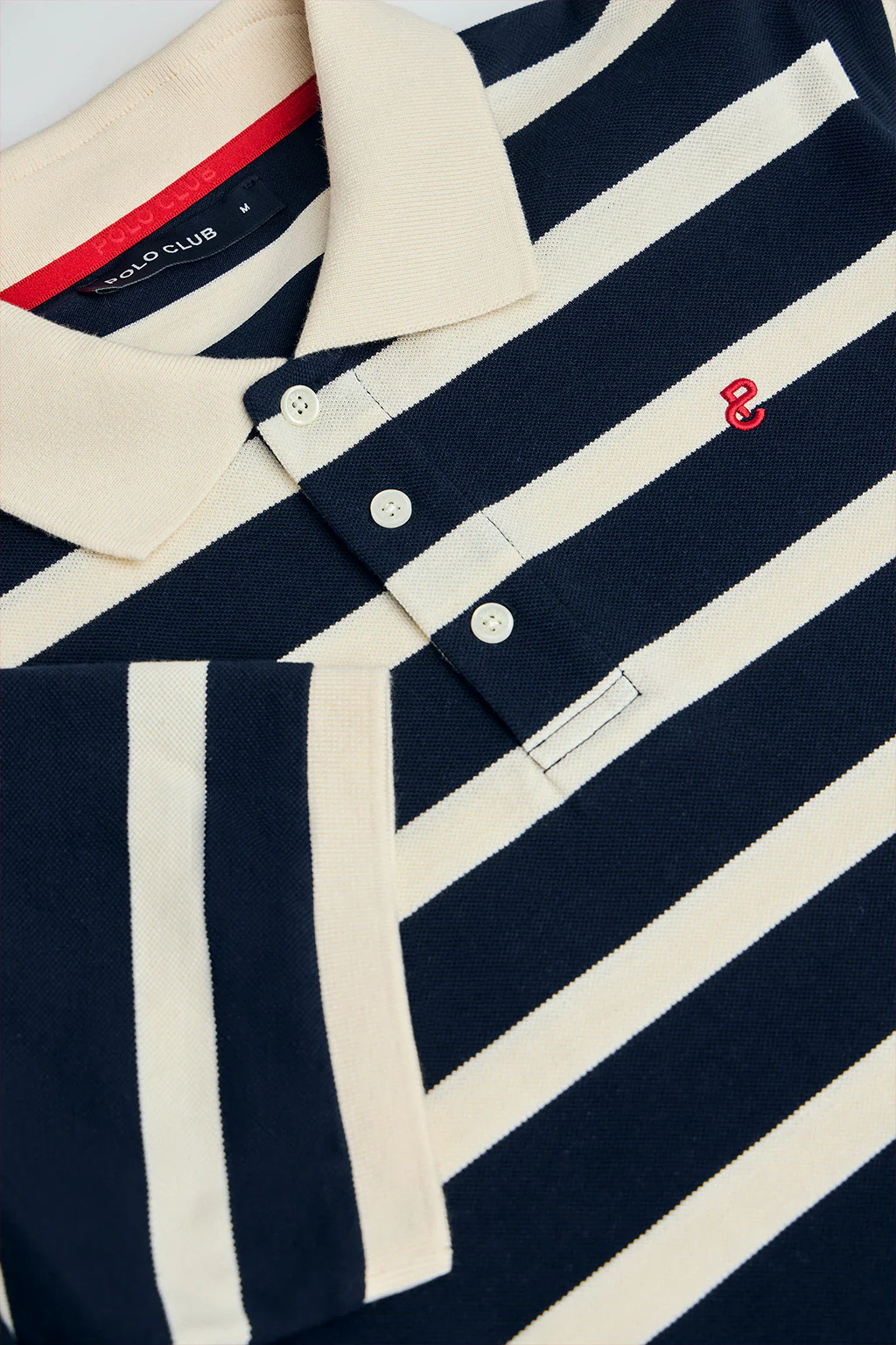 Navy-blue striped polo shirt Genova with embroidered monogram - Image 7