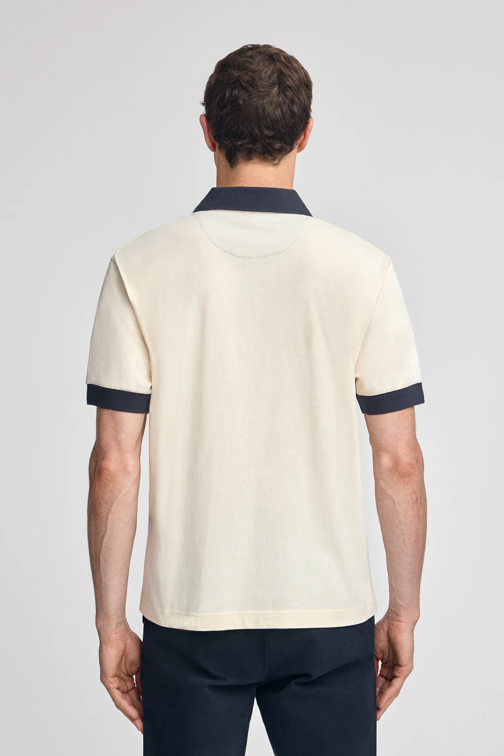 Nude short-sleeve polo shirt Morfeo with nautical detail - Image 2