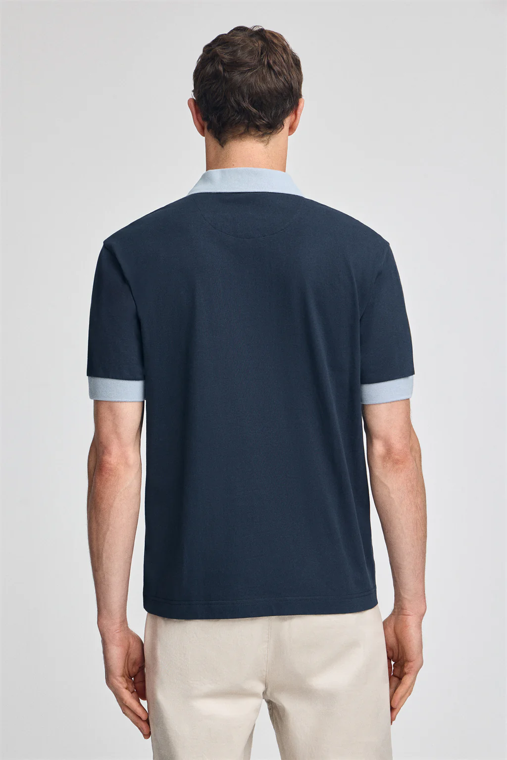 Navy-blue short-sleeve polo shirt Morfeo with nautical detail - Image 2
