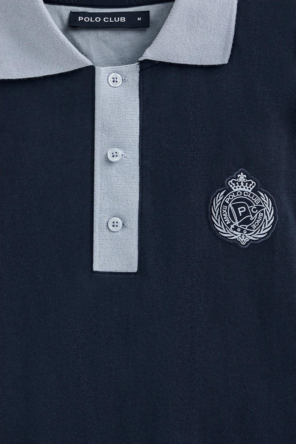 Navy-blue short-sleeve polo shirt Morfeo with nautical detail - Image 6
