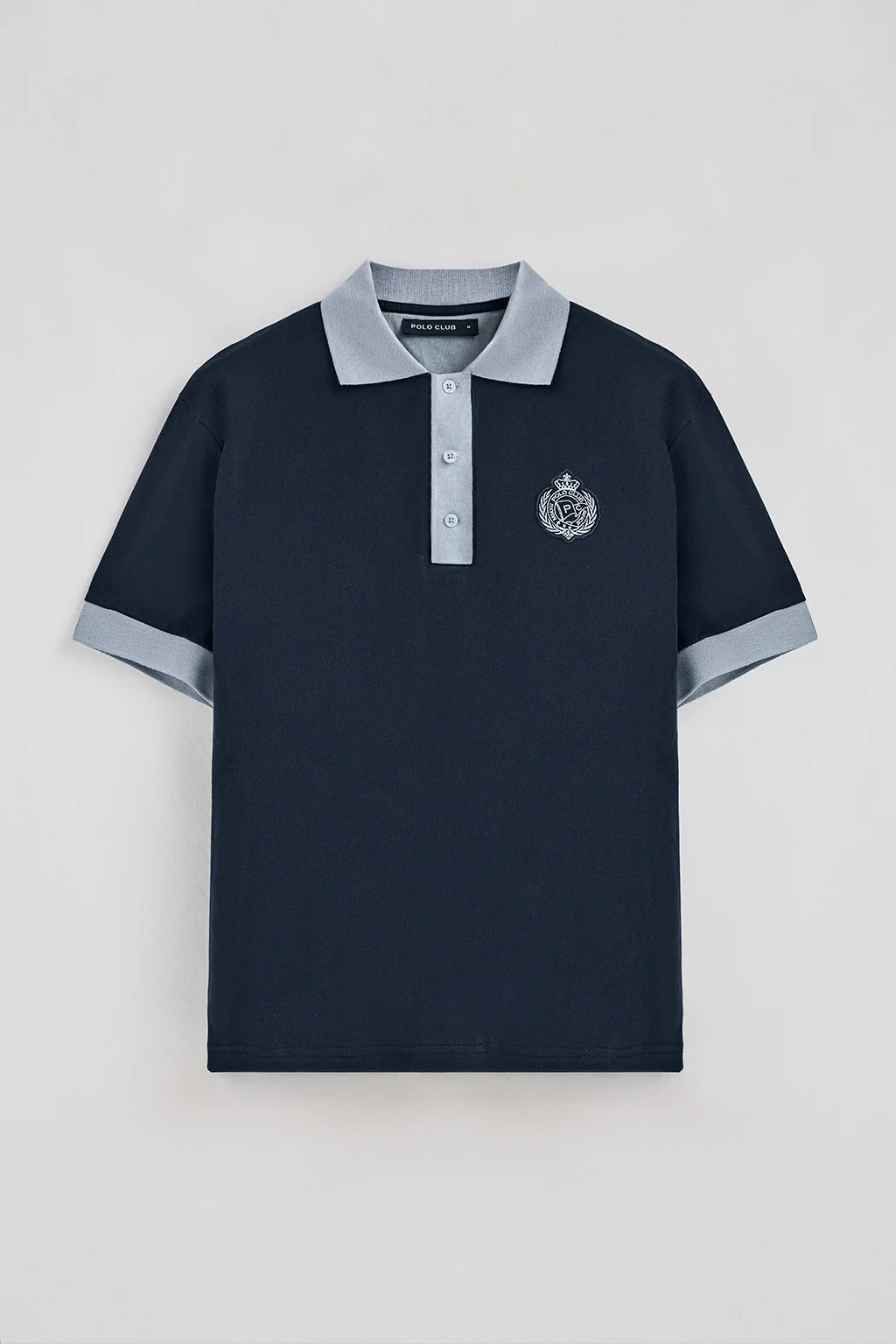 Navy-blue short-sleeve polo shirt Morfeo with nautical detail - Image 7
