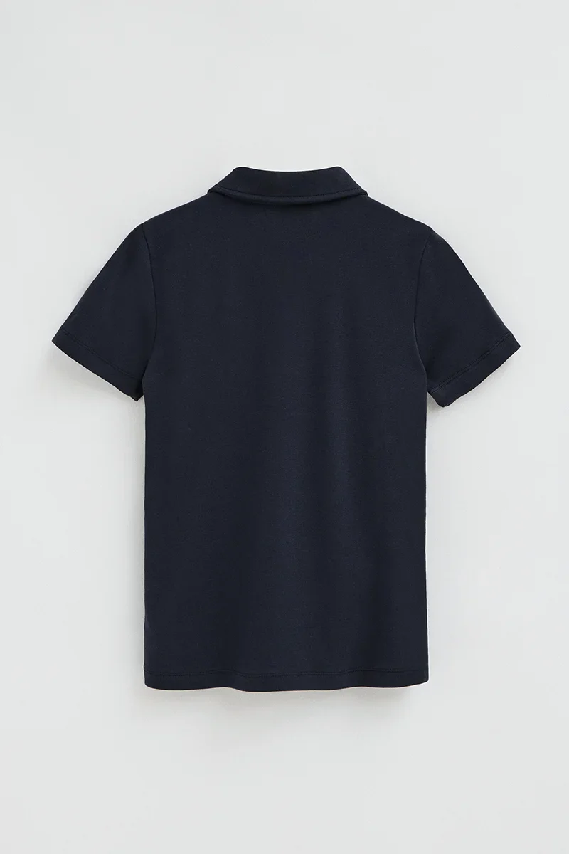 Navy-blue polo shirt with Polo Club nautical buttons - Image 8