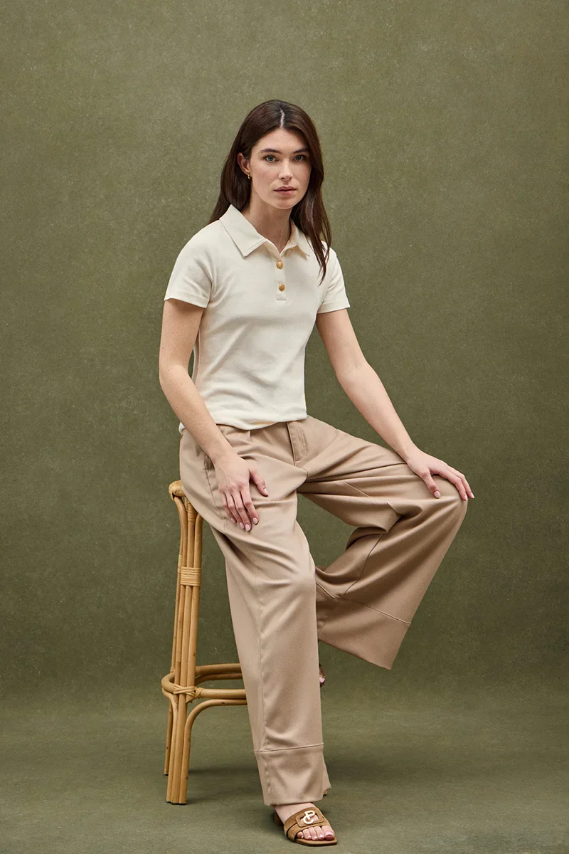 Nude polo shirt with Polo Club nautical buttons - Image 2