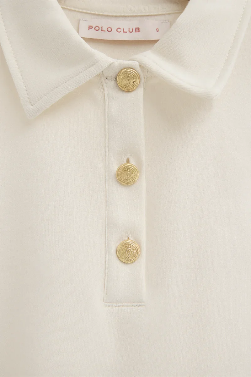 Nude polo shirt with Polo Club nautical buttons - Image 7