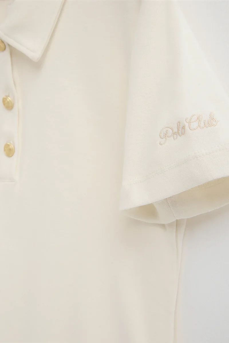 Nude polo shirt with Polo Club nautical buttons - Image 8