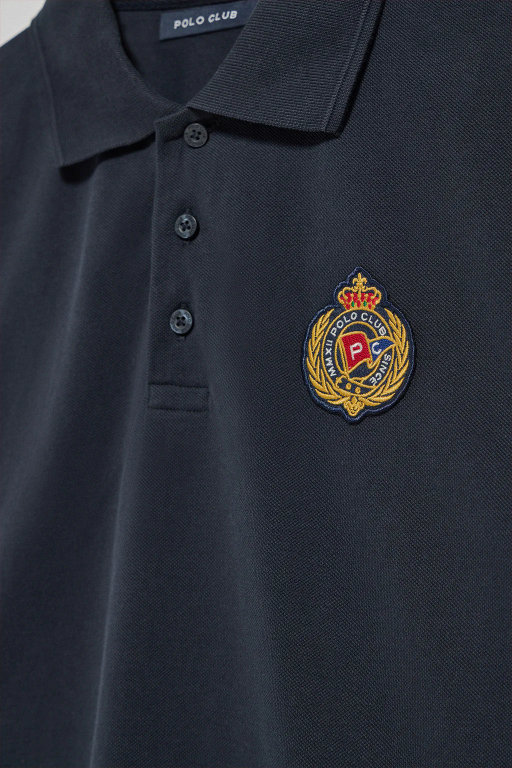 Navy-blue polo shirt Nautic with chest nautical patch - Image 7