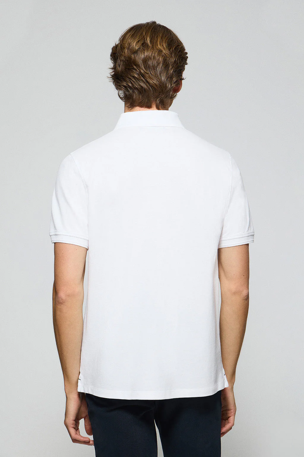 White polo shirt Nautic with chest nautical patch - Image 5