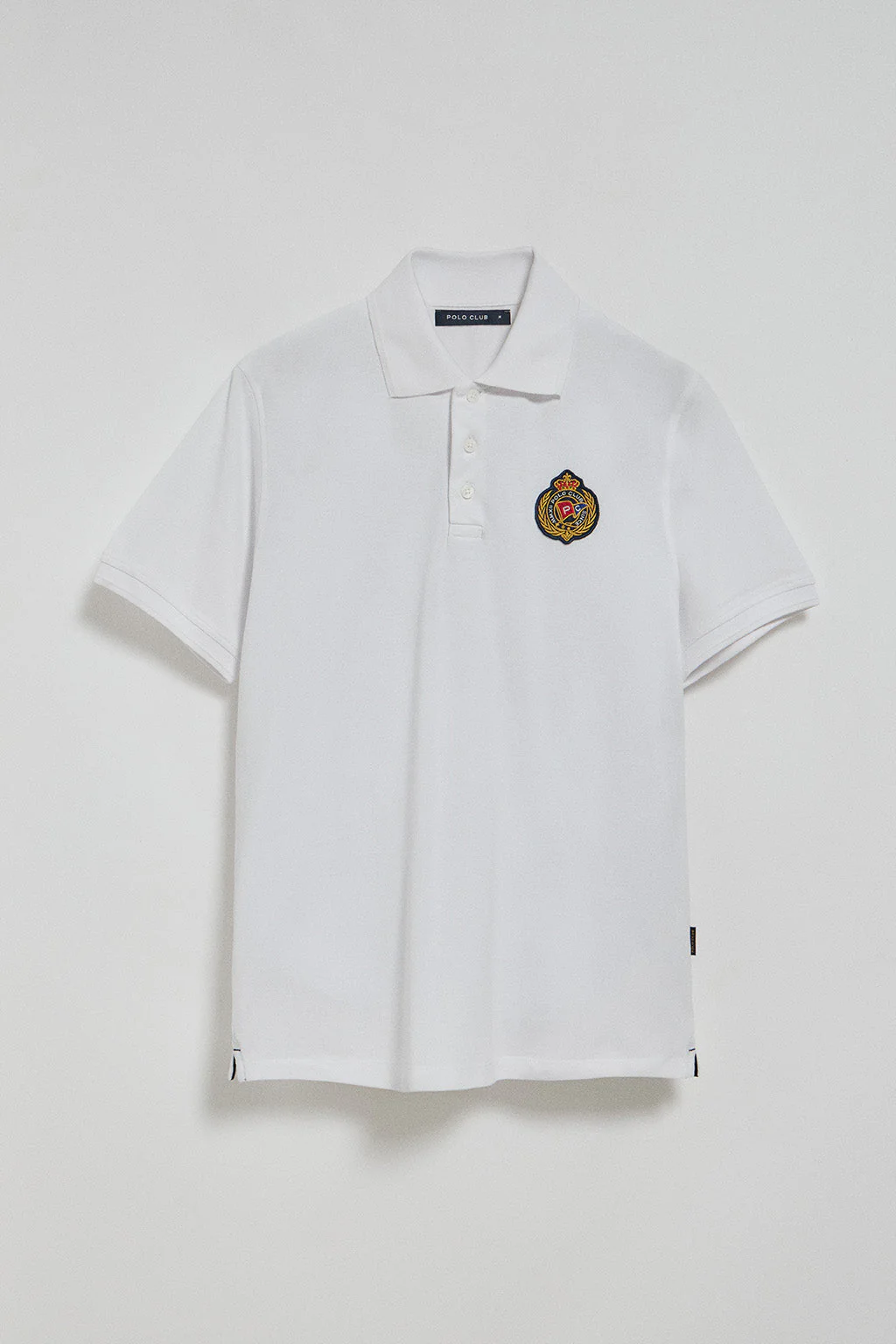 White polo shirt Nautic with chest nautical patch - Image 6