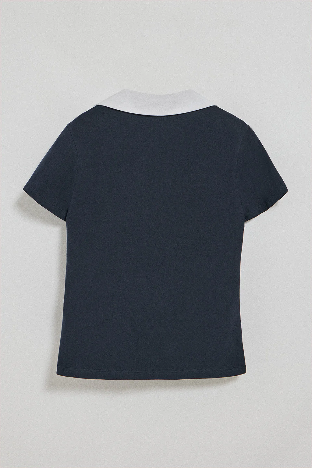Navy-blue buttonless polo shirt Nautic with nautical detail on the chest - Image 11