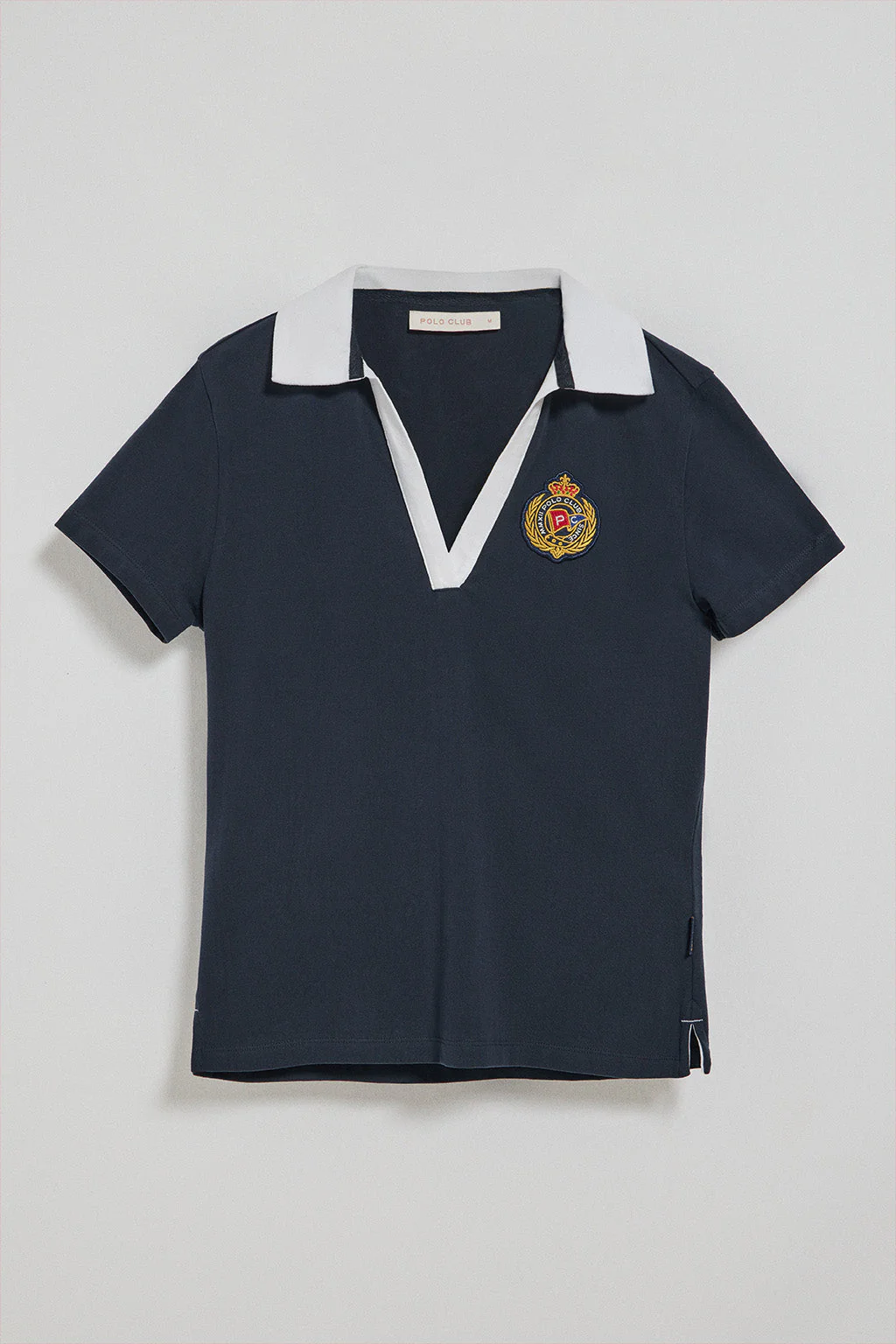 Navy-blue buttonless polo shirt Nautic with nautical detail on the chest - Image 12