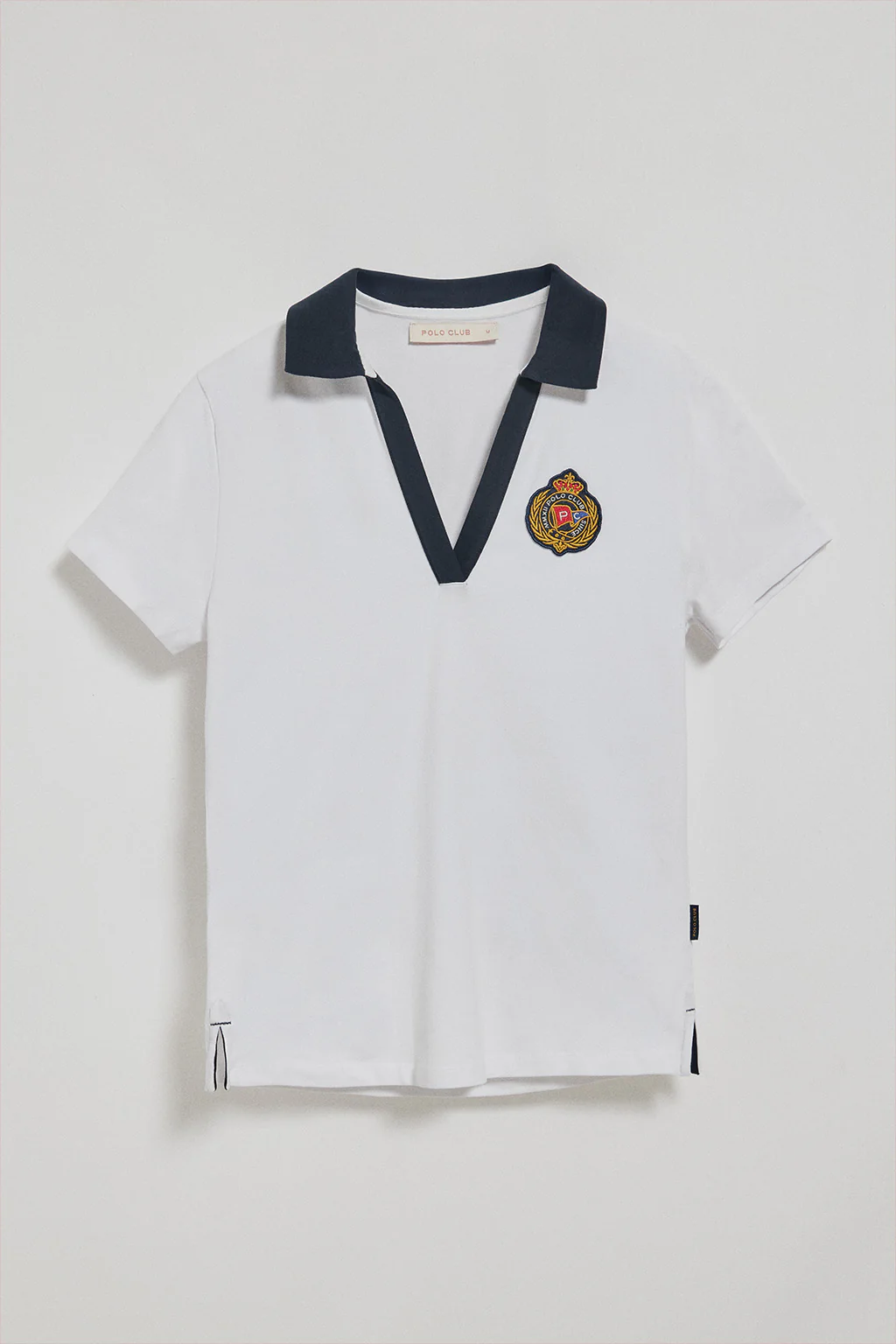 White buttonless polo shirt Nautic with nautical detail on the chest - Image 8