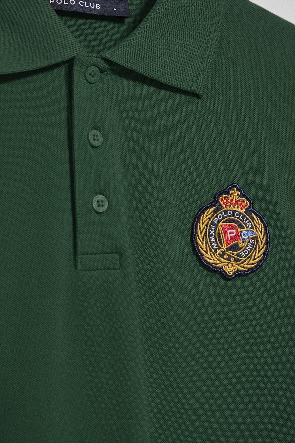 Green polo shirt Nautic with chest nautical patch - Image 6