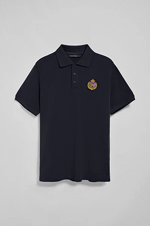 Navy-blue polo shirt Nautic with chest nautical patch - Image 8