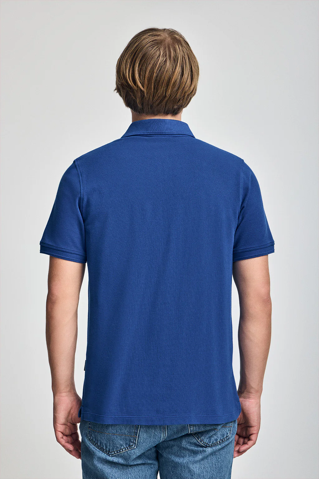 Royal-blue polo shirt Nautic with chest nautical patch - Image 2
