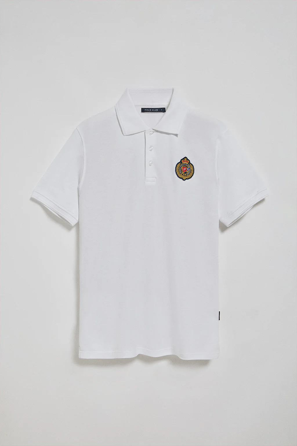 White polo shirt Nautic with chest nautical patch - Image 5