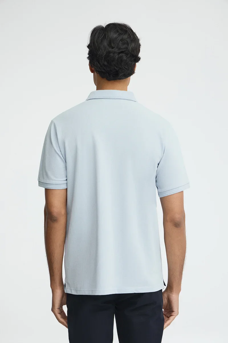 Light-blue regular-fit polo shirt with Polo Club nautical patch - Image 5