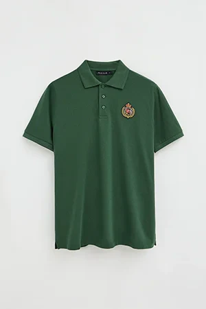 Bottle-green regular-fit polo shirt with Polo Club nautical patch - Image 10