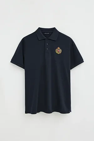 Navy-blue regular-fit polo shirt with Polo Club nautical patch - Image 10
