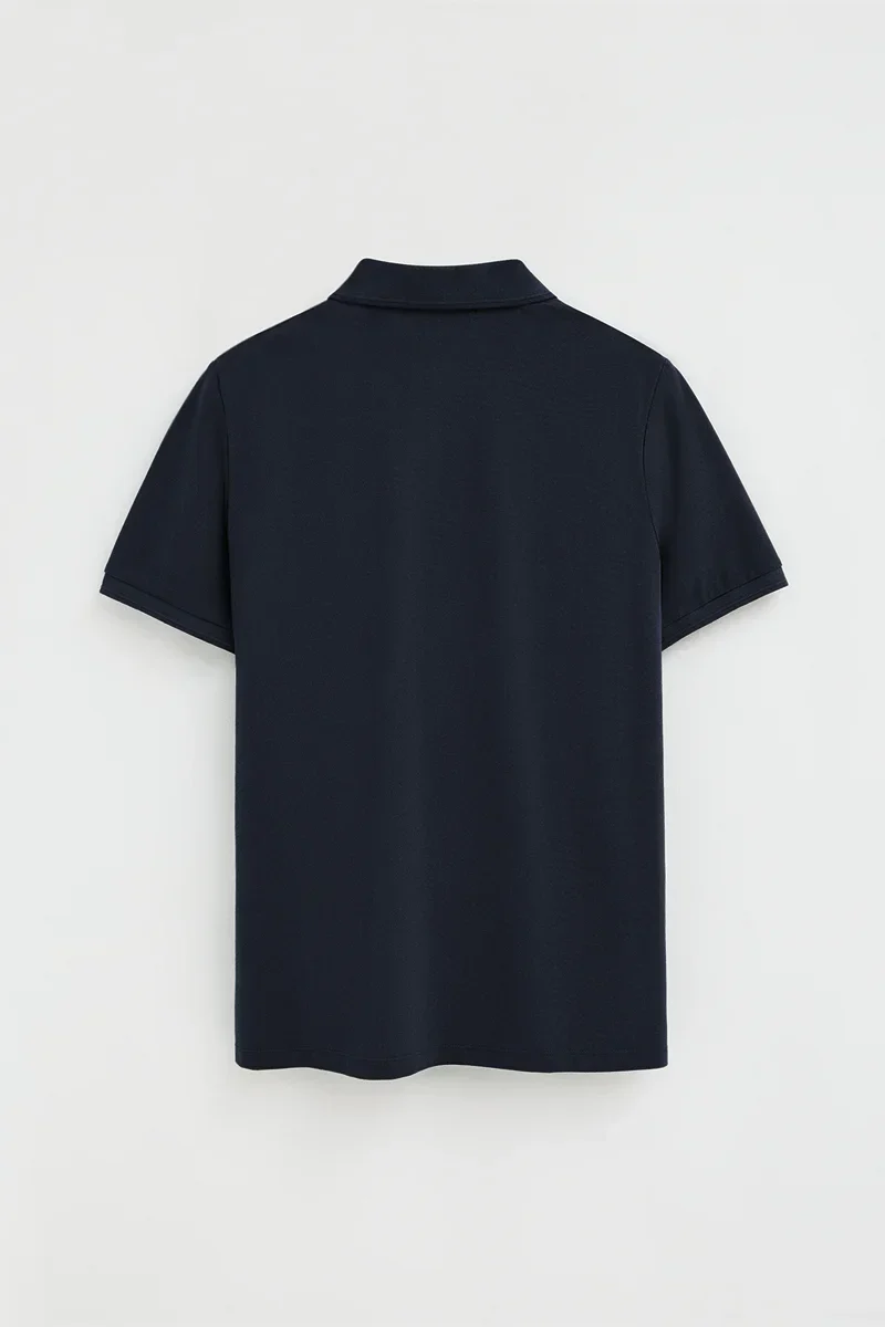 Navy-blue regular-fit polo shirt with Polo Club nautical patch - Image 8