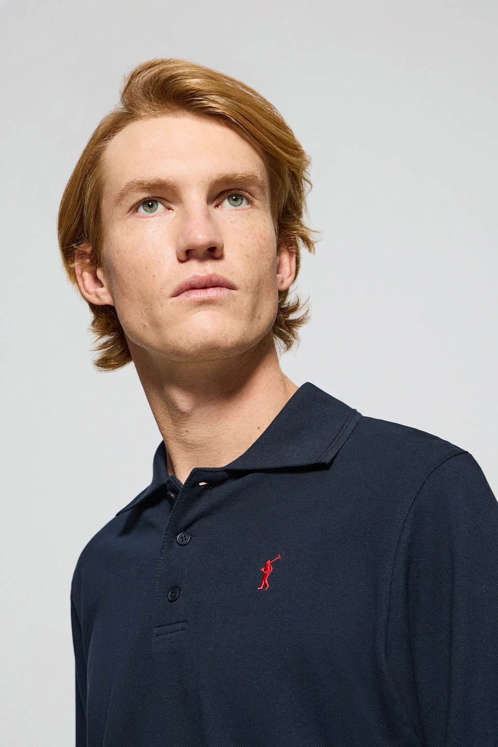 Long-sleeve polo shirt with Rigby Go logo 2 pack (navy blue and white) - Image 8