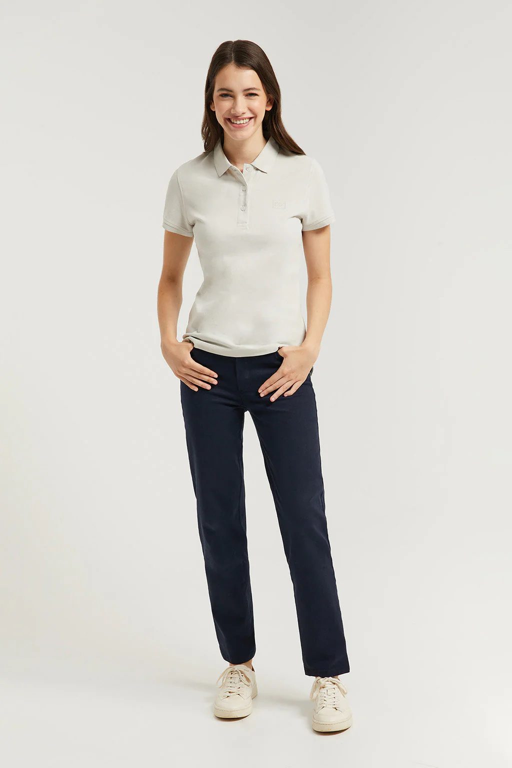 Light-grey short-sleeve pique polo shirt with Polo Club logo - Image 4