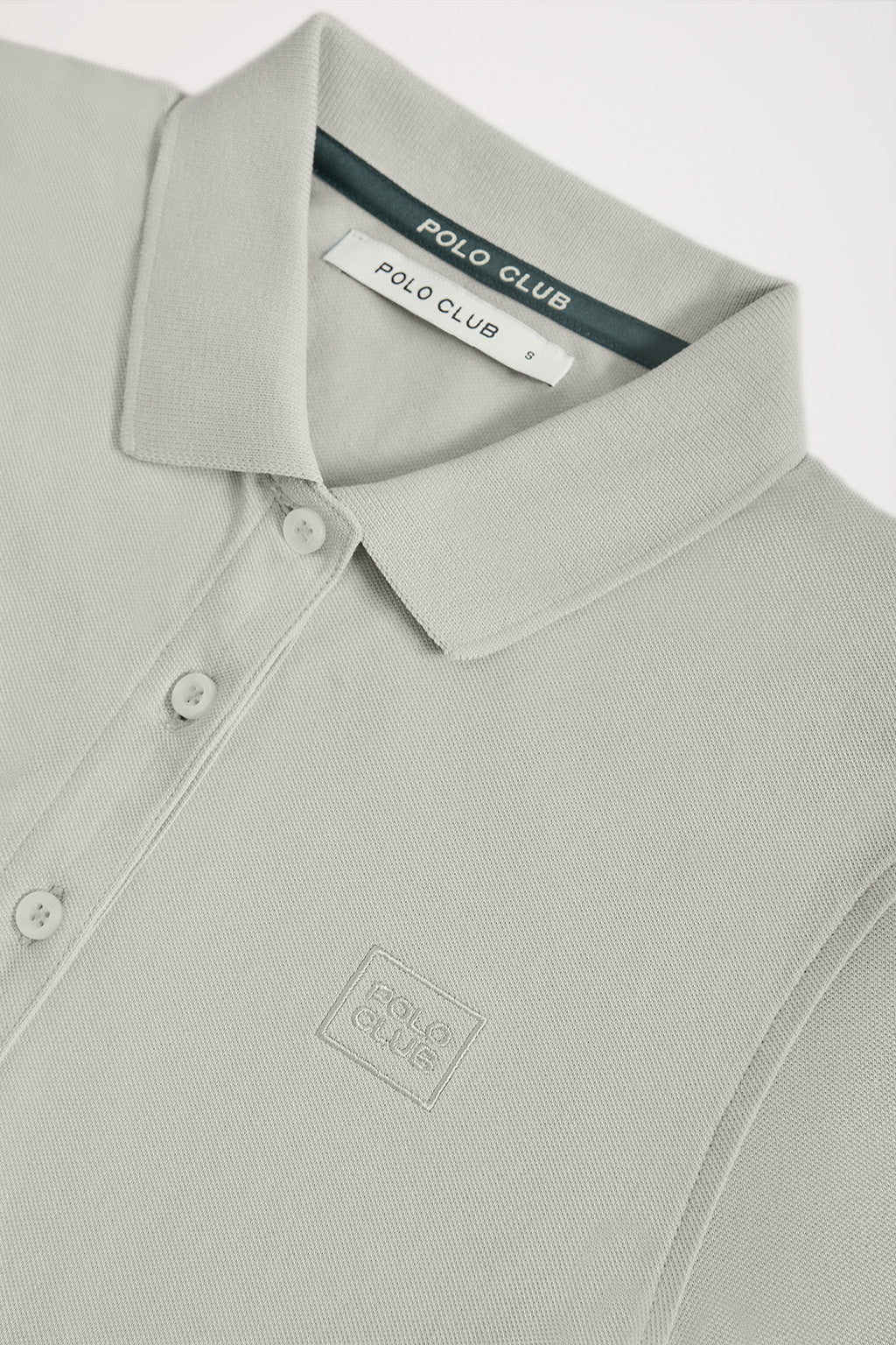 Light-grey short-sleeve pique polo shirt with Polo Club logo - Image 8
