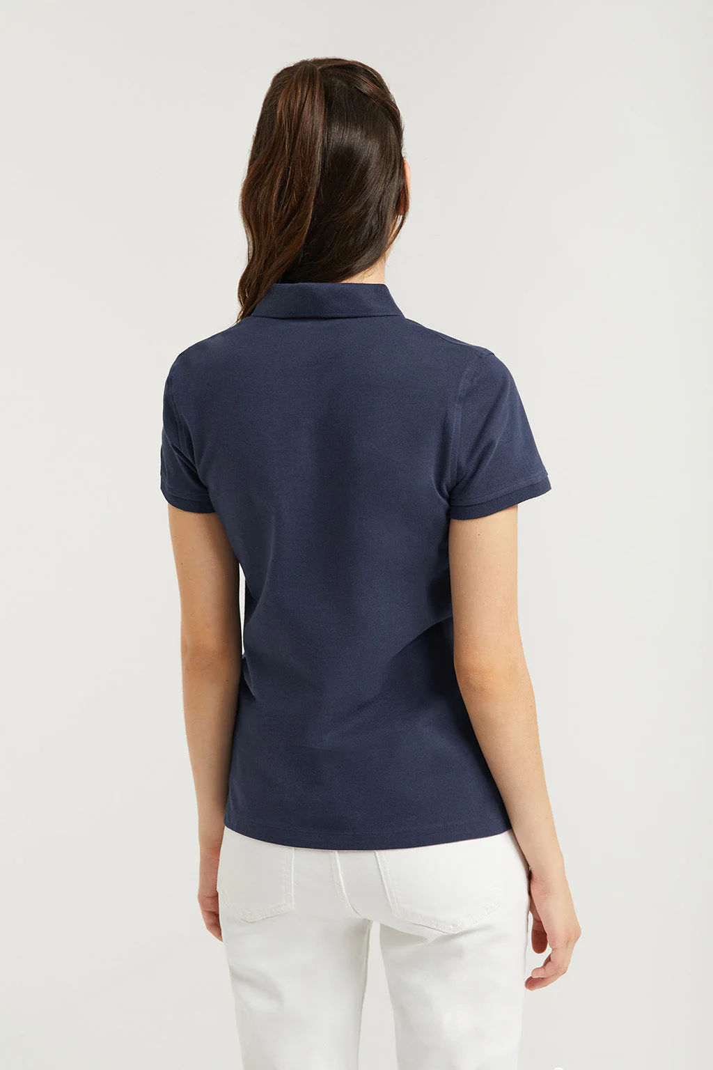 Navy-blue short-sleeve pique polo shirt with Polo Club logo - Image 4