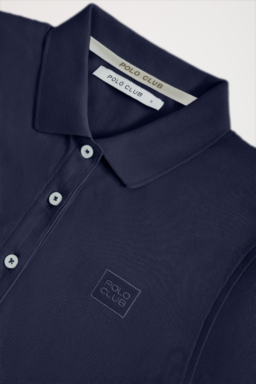 Navy-blue short-sleeve pique polo shirt with Polo Club logo - Image 7
