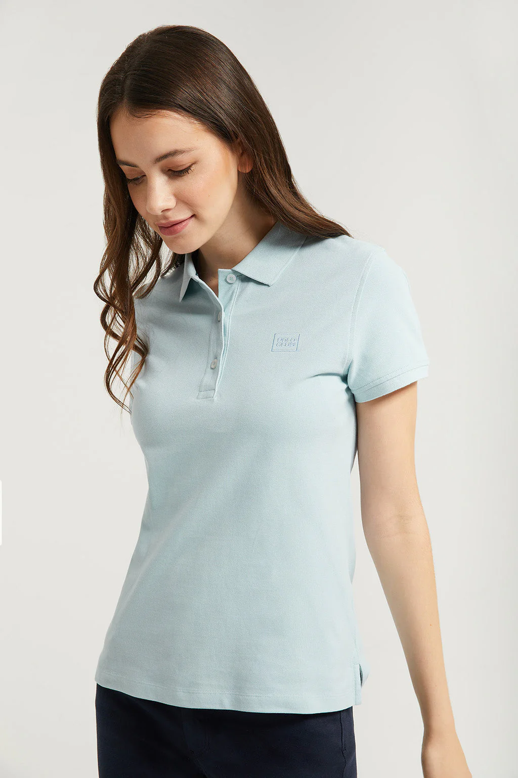 Sky-blue short-sleeve pique polo shirt with Polo Club logo - Image 2
