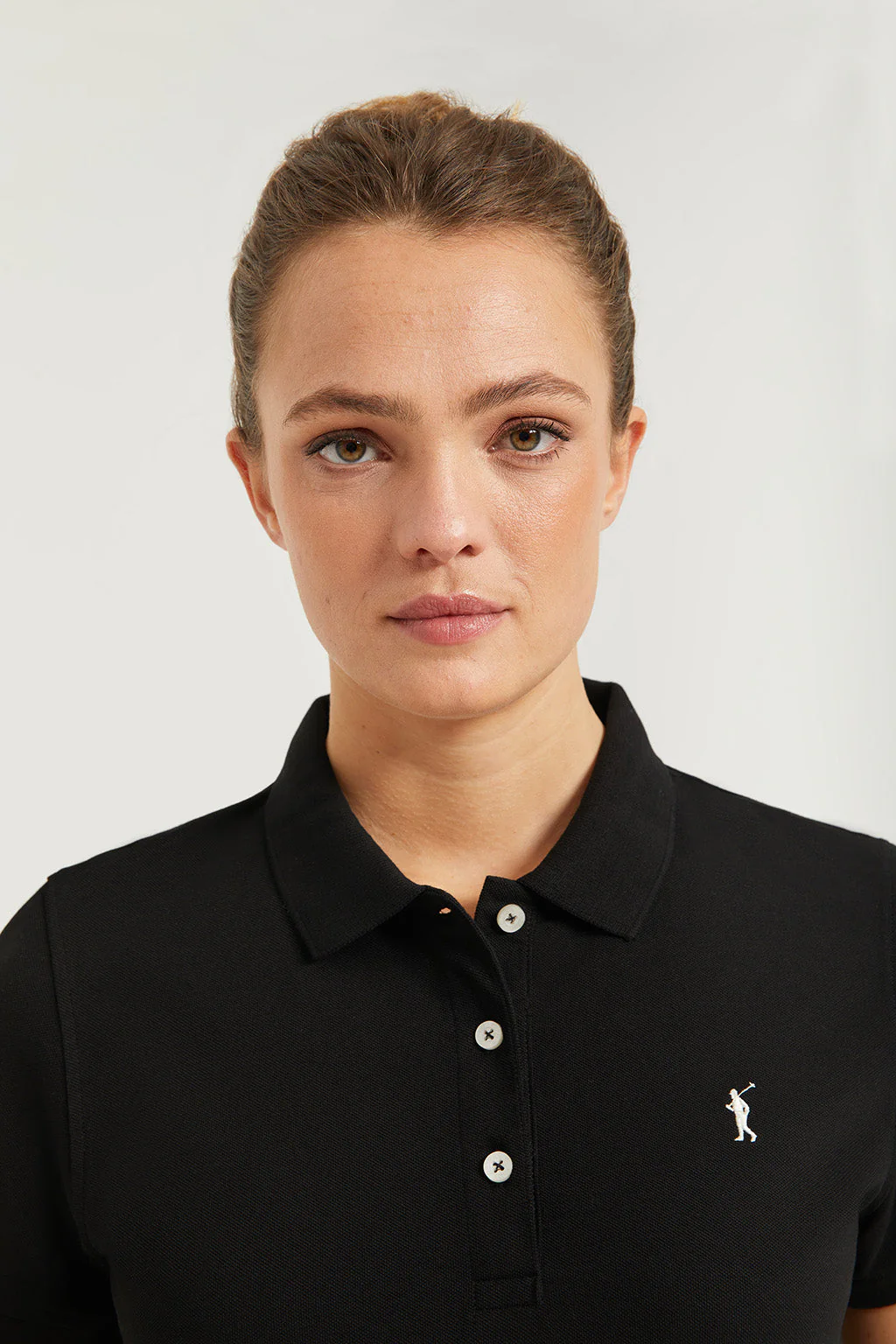 Black short-sleeve pique polo shirt with Rigby Go logo - Image 2