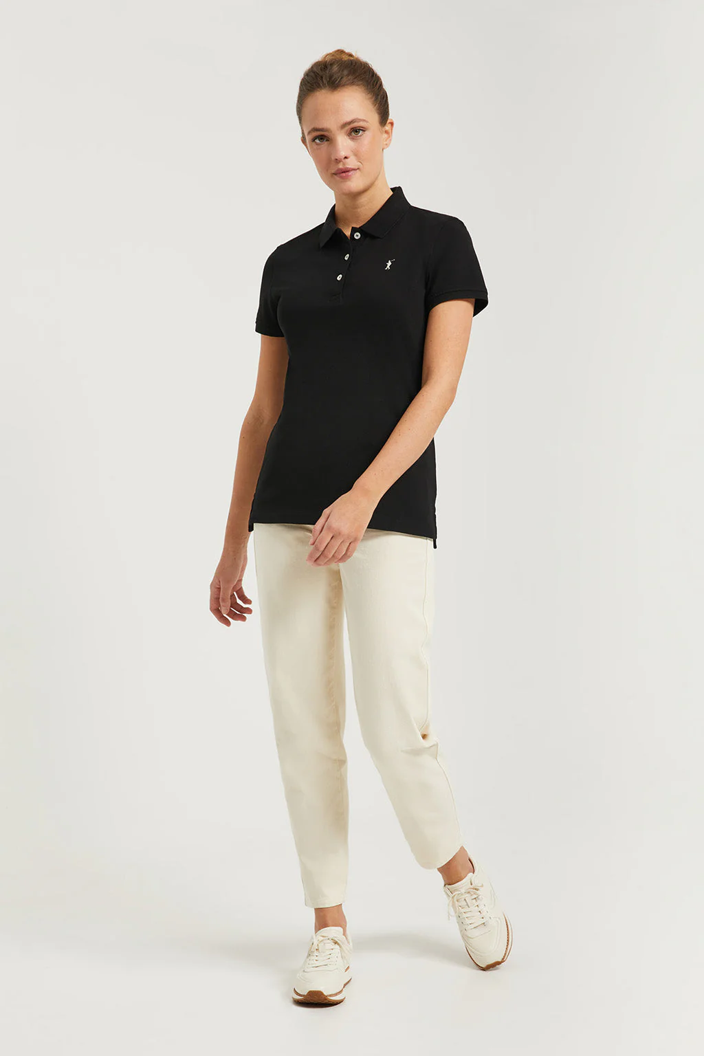 Black short-sleeve pique polo shirt with Rigby Go logo - Image 4