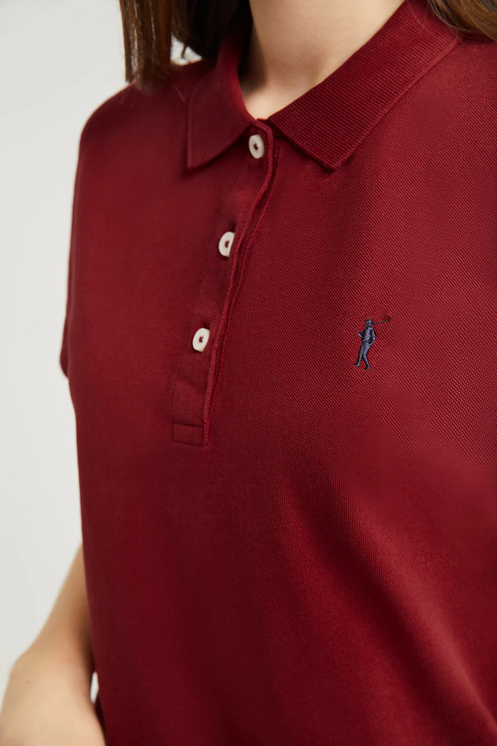 Maroon short-sleeve pique polo shirt with Rigby Go logo - Image 4
