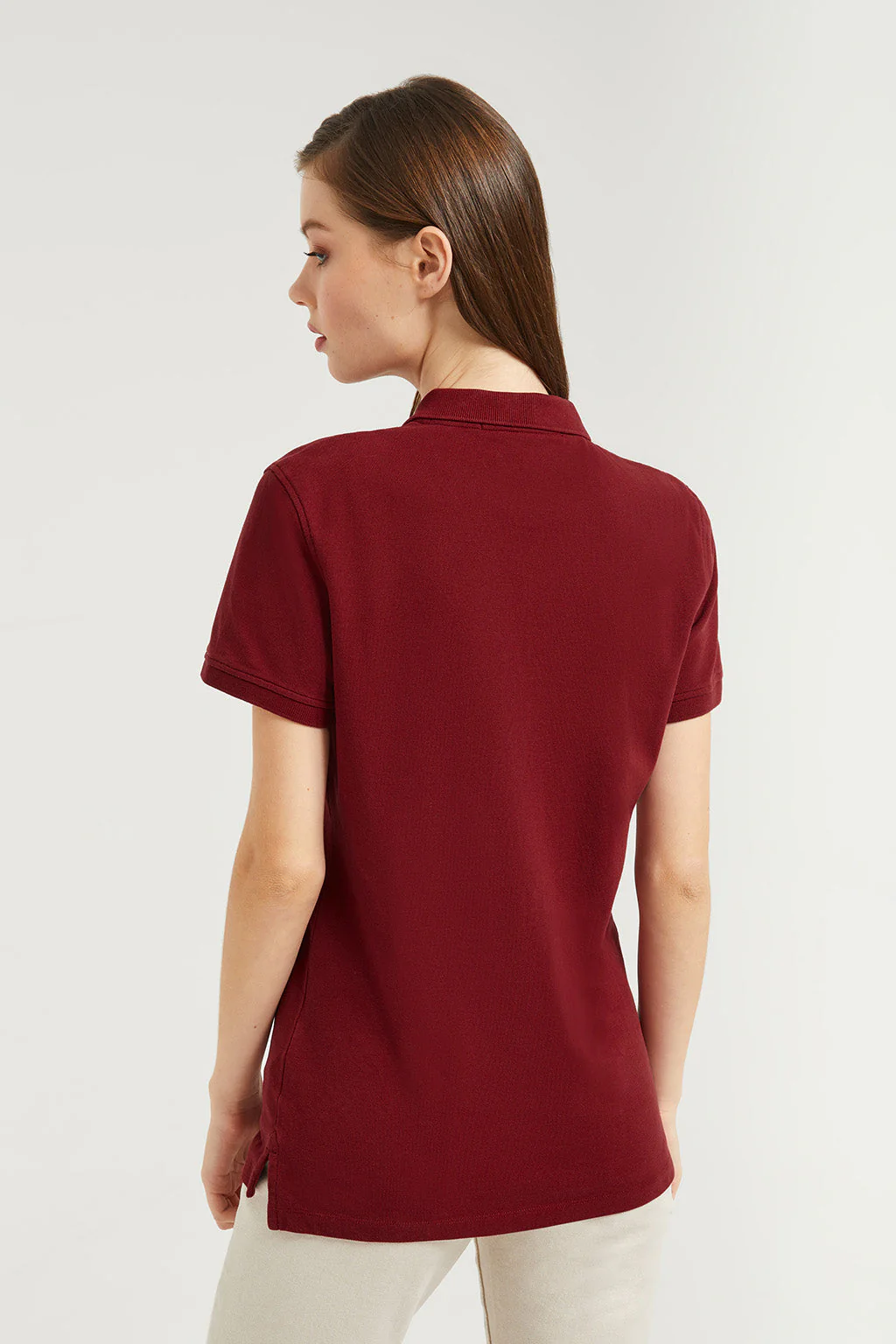 Maroon short-sleeve pique polo shirt with Rigby Go logo - Image 5
