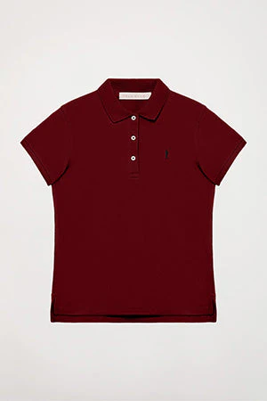 Maroon short-sleeve pique polo shirt with Rigby Go logo - Image 8