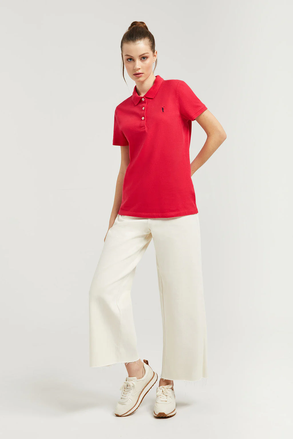 Fuchsia short-sleeve pique polo shirt with Rigby Go logo - Image 5