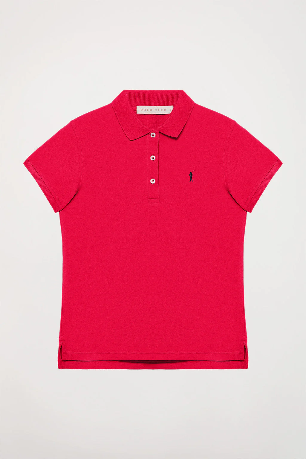 Fuchsia short-sleeve pique polo shirt with Rigby Go logo - Image 7