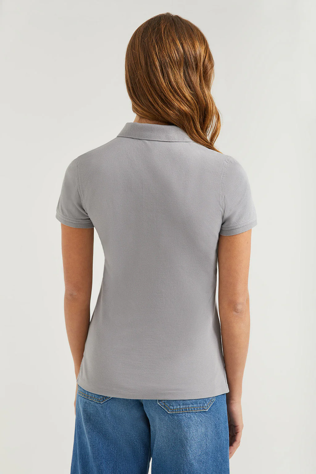 Grey short-sleeve pique polo shirt with Rigby Go logo - Image 5