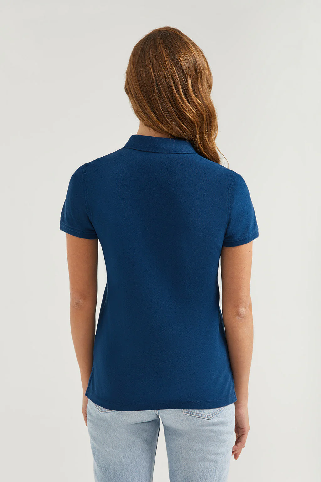 Indigo-blue short-sleeve pique polo shirt with Rigby Go logo - Image 6