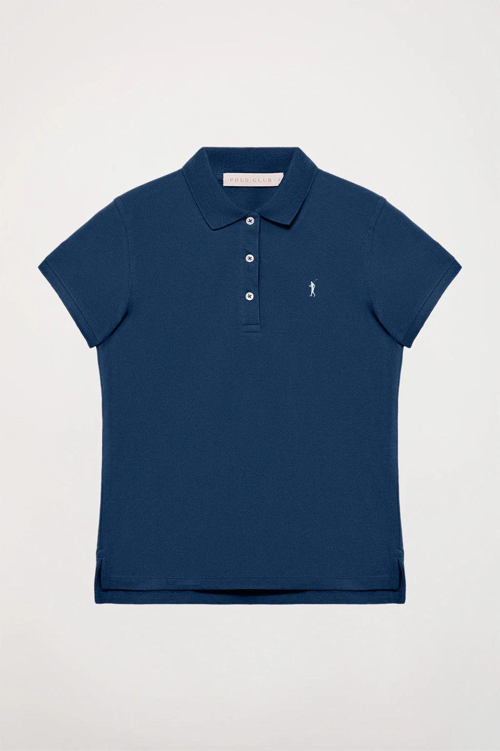 Indigo-blue short-sleeve pique polo shirt with Rigby Go logo - Image 8