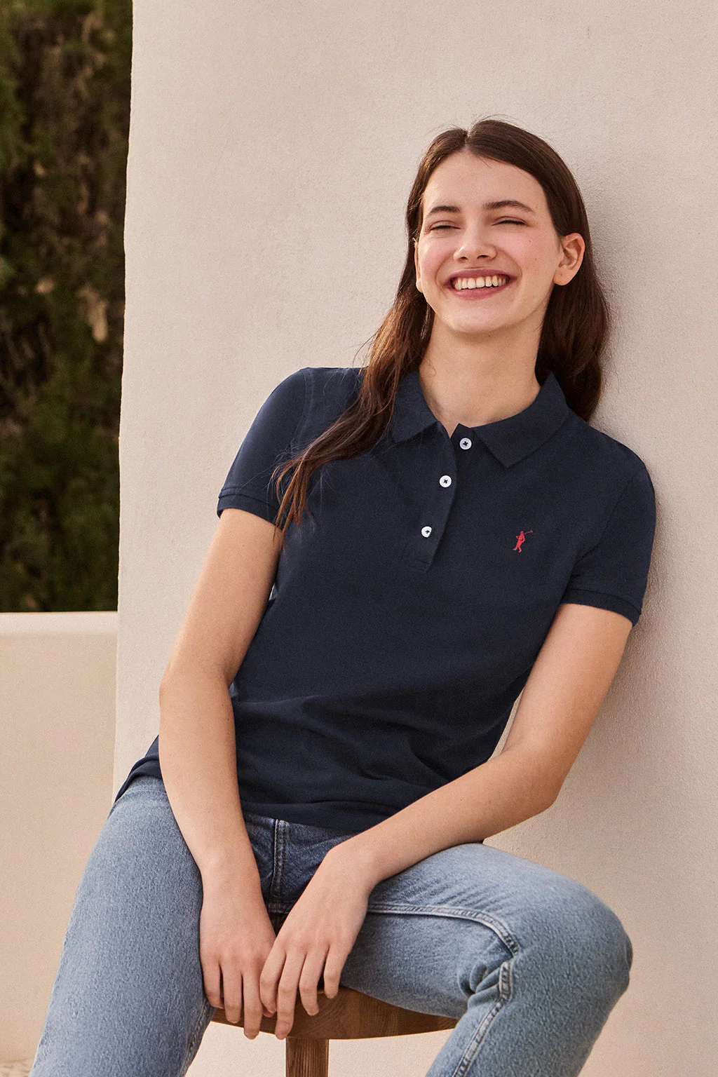 Navy-blue short-sleeve pique polo shirt with Rigby Go logo - Image 5
