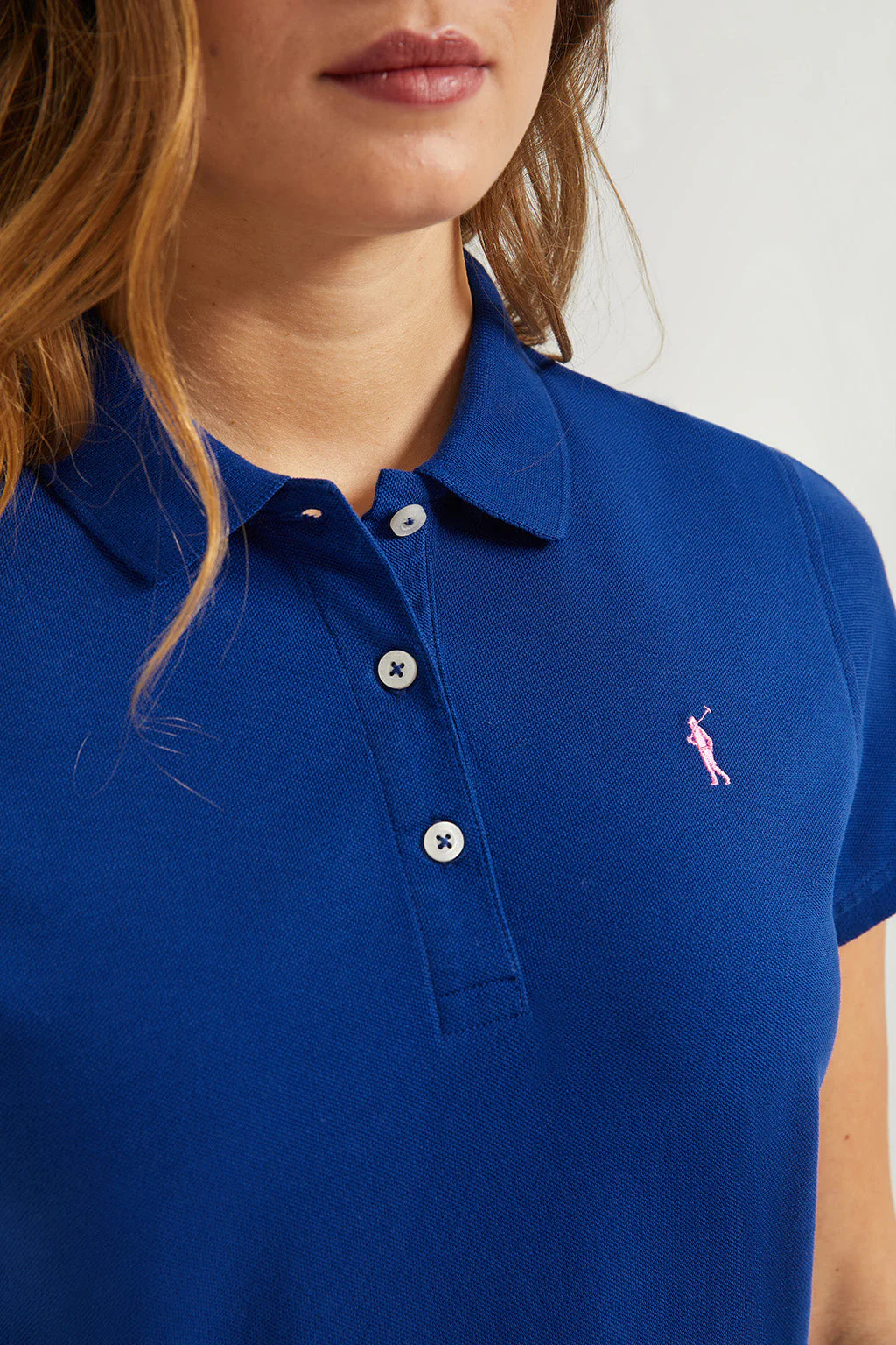 Royal-blue short-sleeve pique polo shirt with Rigby Go logo - Image 4
